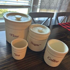 Ceramic Kitchen Canister Set - Cream